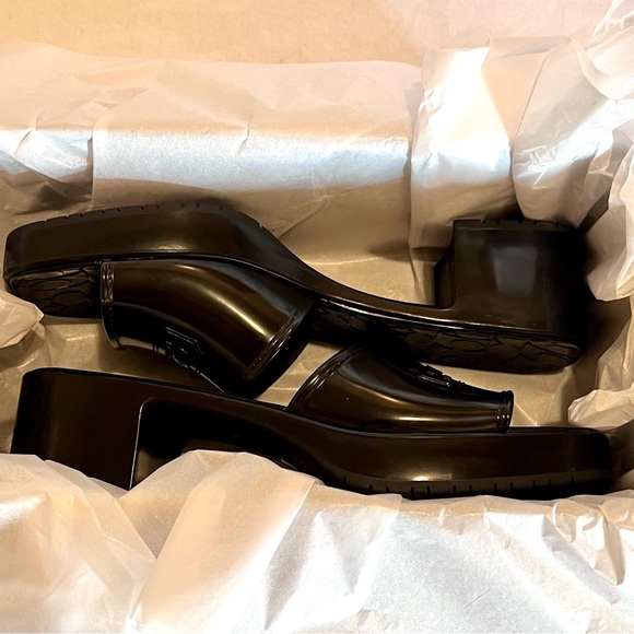 Coach Scarlett Rubber Block Heel Sandals Size 9 Black - Picture 11 of 13
